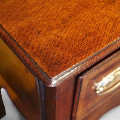 Georgian oak cabriole leg dresser base angle view