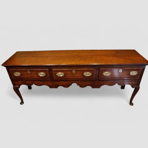 Georgian oak cabriole leg dresser base front