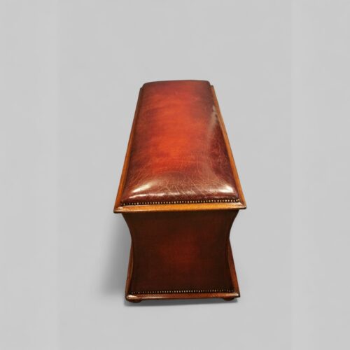 Large Victorian leather ottoman end