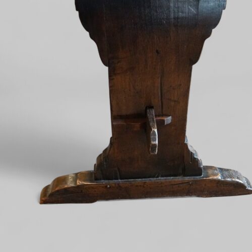 Large oak refectory table silouette end
