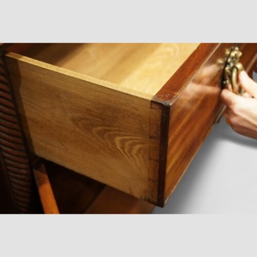 Regency mahogany side cabinet ash drawer linings