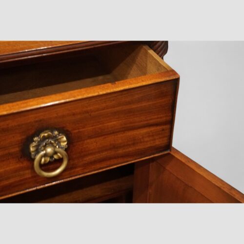 Regency mahogany side cabinet drawer open