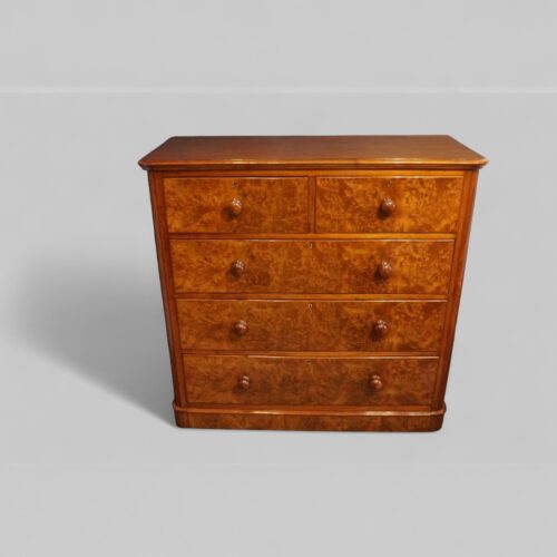 Victorian burr walnut chest of drawers
