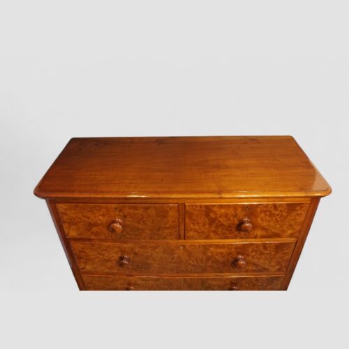 Victorian burr walnut chest of drawers top