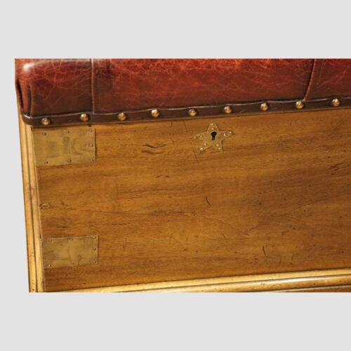 Victorian camphorwood ottoman brass corners