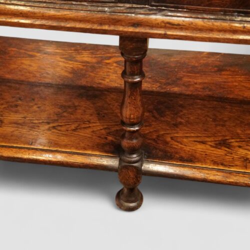 18th century oak pot board dresser base centre leg