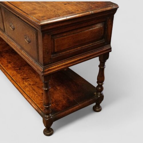 18th century oak pot board dresser base end