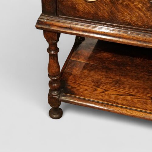 18th century oak pot board dresser base front leg