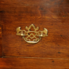 Antique oak cabriole leg dresser base brass fret handle