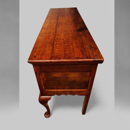 Antique oak cabriole leg dresser base end