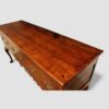 Antique oak cabriole leg dresser base top angle view
