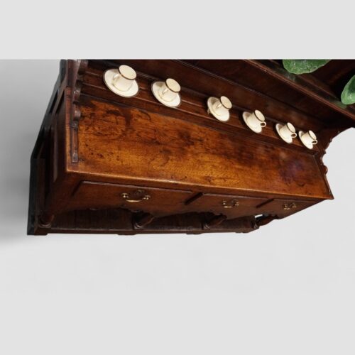 Antique oak cottage dresser top surface