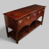 Antique oak dresser base with square legs angle