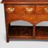 Antique oak dresser base with square legs drawer detail