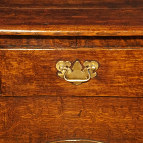 Antique oak dresser base with square legs plate brass handle