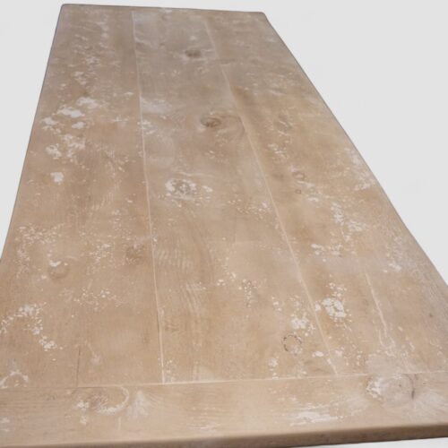 Custom made Refectory dining table 244cms long distresed top
