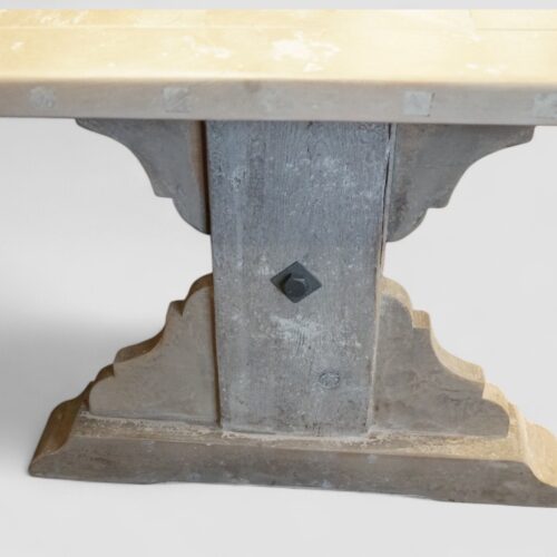 Custom made Refectory dining table 244cms long end support