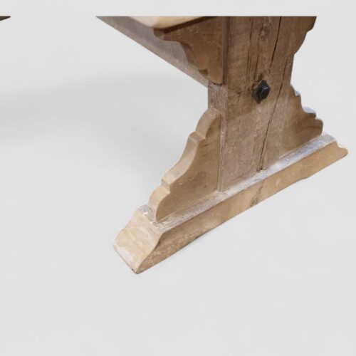 Custom made Refectory dining table 244cms long foot detail