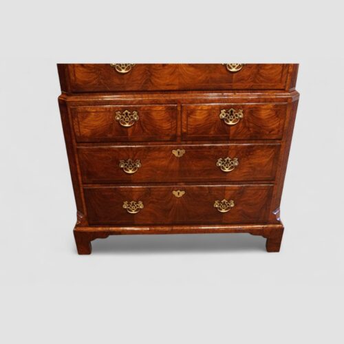 George I walnut chest on chest base
