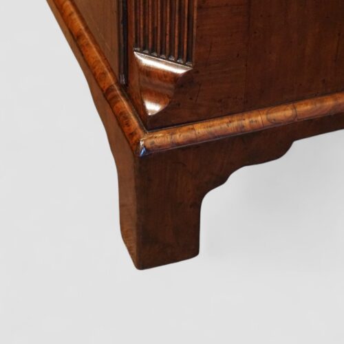 George I walnut chest on chest bracket foot