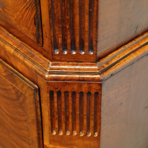George I walnut chest on chest waist moulding