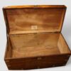 Large brass bound camphor wood campaign trunk interior