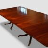 Large mahogany 3 pillar dining table angle