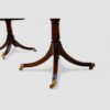 Large mahogany 3 pillar dining table gun barrel column