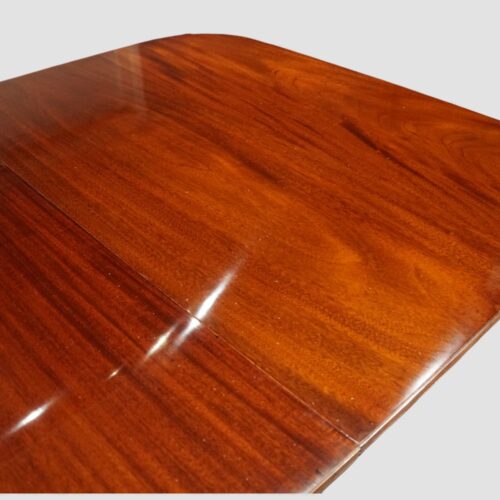 Large mahogany 3 pillar dining table top detail timber