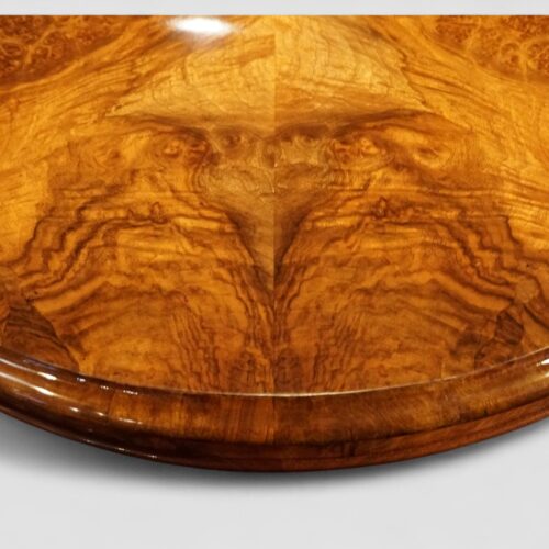 Victorian burr walnut coffee table detail edge