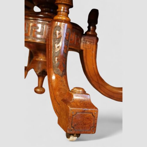 Victorian burr walnut coffee table leg