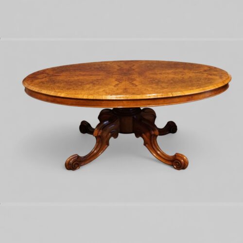 Victorian burr walnut coffee table side