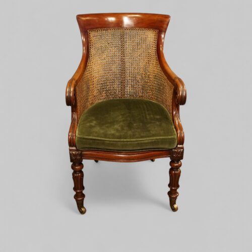 William IV mahogany bergere library chair