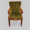 William IV mahogany bergere library chair with back cushion