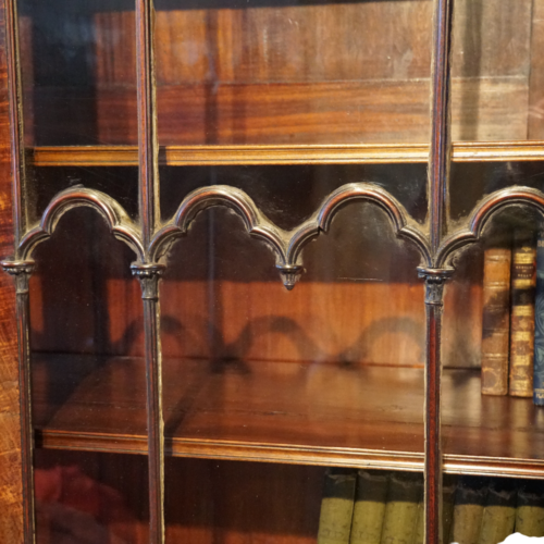 George III mahogany breakfront bookcase glazing bars