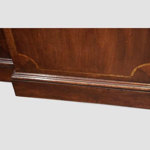 George III mahogany breakfront bookcase plinth