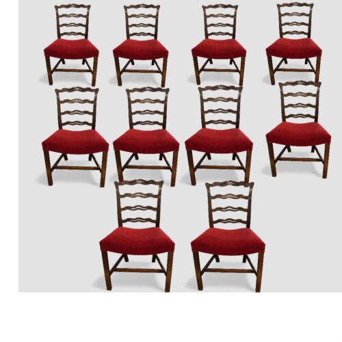 Set of 12 Hepplewhite style ladderback dining chairs 10 side chairs