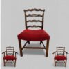 Set of 12 Hepplewhite style ladderback dining chairs armchairs and side chair