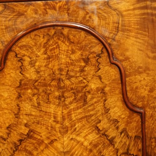1930s walnut tallboy arch moulding
