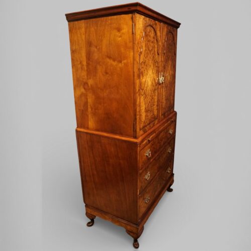 1930s walnut tallboy at angle