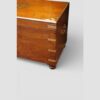 19thc brass inlaid teak campaign trunk corner
