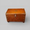 19thc brass inlaid teak campaign trunk front