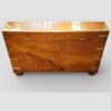 19thc brass inlaid teak campaign trunk rear