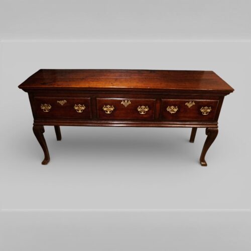 Antique oak cabriole leg dresser front