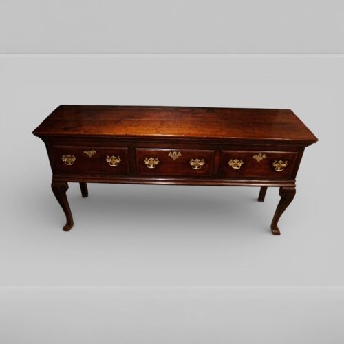 Antique oak cabriole leg dresser top front