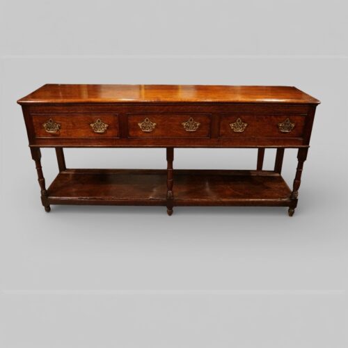 Early 19thc oak pot board dresser base