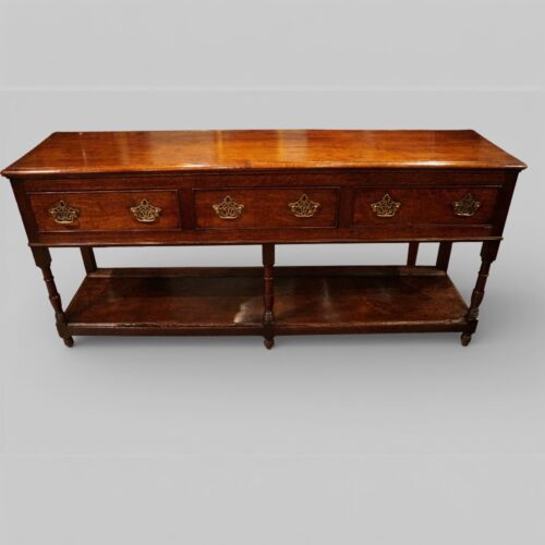 Early 19thc oak pot board dresser base