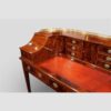 Edwardian inlaid mahogany Carlton House desk corner cupboard