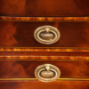 Edwardian inlaid mahogany Carlton House desk handles detail
