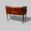 Edwardian inlaid mahogany Carlton House desk rear angle